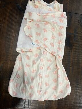 Halo Silver Instructional Swaddle Sack with flower print